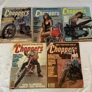 Vtg Choppers Magazines Lot Of 5 1977 June, July, Aug, Oct, Nov Biker Motorcycle